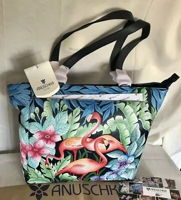 ANUSCHKA NWT🦩Double Handle Large Shoulder Tote-Flamingo Fever 7434-FLM  • $209.97