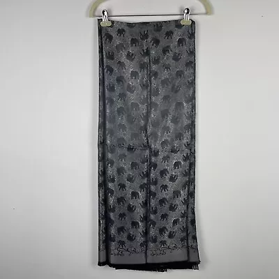 Thai Silk 100% SW Scarf With Light Gray Elephant • $29.25