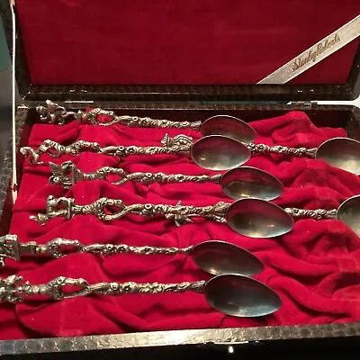 Vintage Montagnani Style Demitasse Spoon Set Of 8 In Case. • $10.90