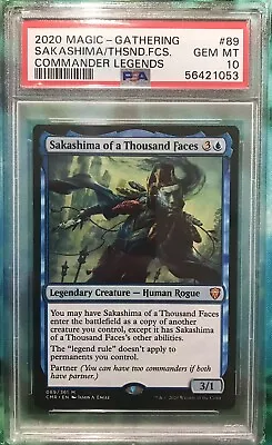 Magic The Gathering Sakashima Of A Thousand Faces PSA 10 Pop 5 CMR 89 Mythic • $69.50