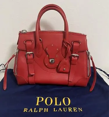 Ralph Lauren Ricky 27 Zippy 2way Red Leather Ladies Satchel Bag Authentic RARE • £519.91