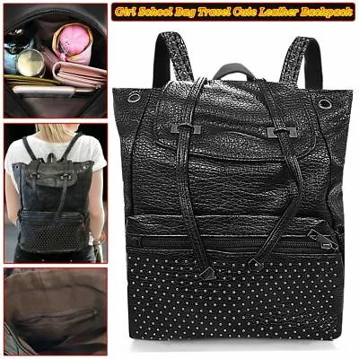 £7.43 • Buy Ladies Girls School Work Backpack Handbag Shoulder Bag Rucksack Travel Bag Black