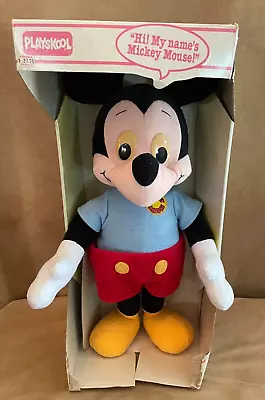 Vintage 1988 Playskool Talking Mickey Mouse Pull-Ring On Back 21  WORKING Plush • £62.25