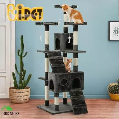 I.Pet Cat Tree Trees Scratching Post Scratcher Tower Condo House Grey 180cm • $81