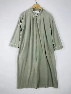 Eileen West Classics Sage Green Velour Nightgown Sleep Dressing Gown Women Small • £26.02