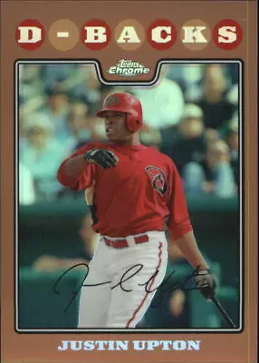 2008 Topps Chrome Copper Refractors Baseball Card #38 Justin Upton /599 • $1.69