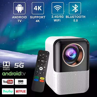 4K Android Projector 9000 Lumen 1080P 3D LED 5G WiFi Video Home Theater Cinema • $73.99