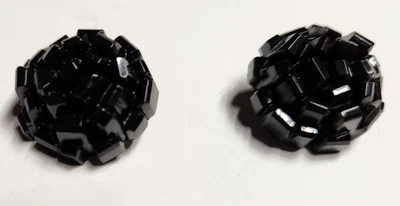 $4.95 • Buy Pair 2 Vintage Domed Black Shank Buttons 7/8 