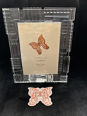 NEW Waterford Marquis Lead Crystal Cubist Picture Frame 5” X 7” Wedding Glam NOS • $76.43