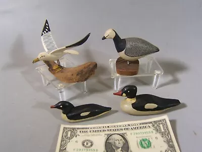 4 Vintage Wooden Miniature Duck Goose Seagull Decoy • $20