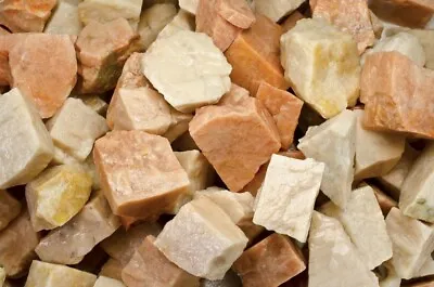 1/2 Lb Tan/Orange Moonstone Rough Stones - Natural Crystal Mineral Rock Tumbling • $10.45