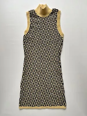 BNWT Retro ZARA Geometric Knit Jumper/Tank Sweater Dress Size Small (Fits XS) • $28