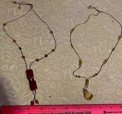 Vintage Handmade Beaded Necklaces; Lot Of 2 10” & 12” Threaded Jewelry Artisan • $9.99