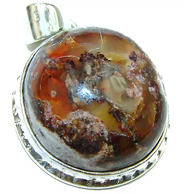 Natural  Mexican Fire Opal .925 Sterling Silver Handmade Pendant • $99.05