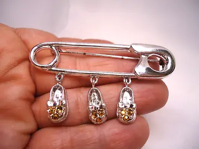 Danecraft Vtg Nos Safety Pin Hanging Shoe Charm Pin • $1