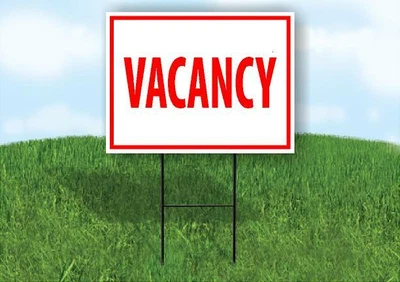 $26.99 • Buy VACANCY RED Yard Sign Road With Stand LAWN SIGN
