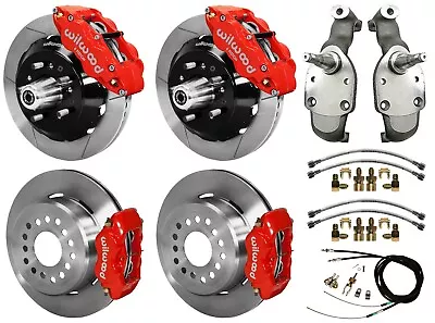 $3639.99 • Buy Wilwood Disc Brakes,14  Front & 12  Rear,2  Drop Spindles,65-70 Impala,red