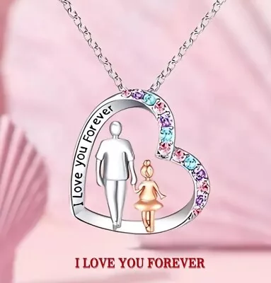 Precious Heart Daughter Father Daddy Dad Girl Pendant Necklace Gorgeous New • $9.95