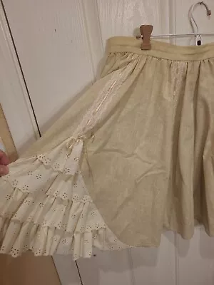 Vintage Womens Skirt Square Dancing Beige Lace Unbranded Waist 34 X 22 • $13.99