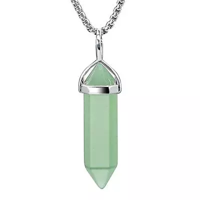 $4.99 • Buy Natural Stone Hexagonal Pendant Necklace Healing Crystal Quartz Chakra Jewelry