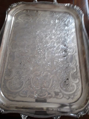 £45 • Buy Antique Silver Plated Tray Large Viners Of Sheffield Pattern No 1836