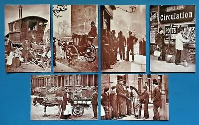 Set Of 6 London 1877 Street Life Repro Postcards England Social History Set 1 • £4.08