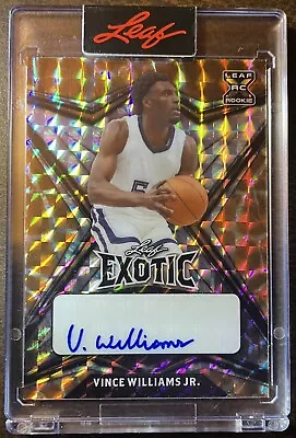 2022-23 Leaf Exotic Vince Williams Jr Giraffe Ref Auto Xrc 1/3 Vcu Memphis Grizz • $0.99