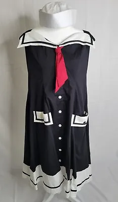 Sailor Babe Navy Nautical Halloween Costume Nautical Dress Adult Chic Star  • $16.95