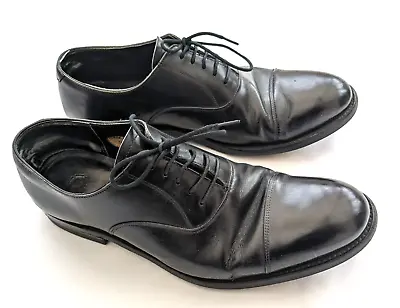 Grenson Shoes Mens 9 F Black Leather Lace Up Dainite Sole Oxford Derby Casual • £43.90
