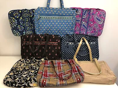 8 PC Lot Vera Bradley  Large Laptop & Tote Bags With Wear See Photos • $19.99