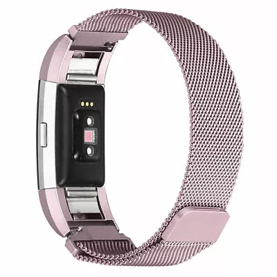 For FitBit Charge 2 / 2 HR Milanese Magnetic Metal Loop Watch Band Strap Pink • $6.99