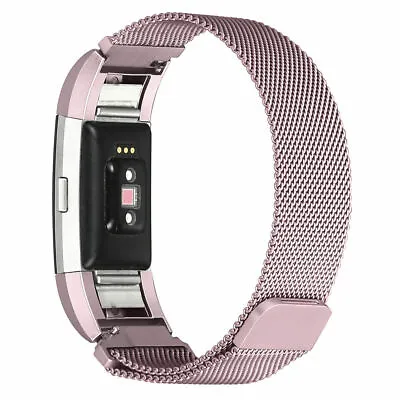 $11.99 • Buy For FitBit Charge 2 / 2 HR Tracker Milanese Magnetic Loop Watch Band Strap Pink 
