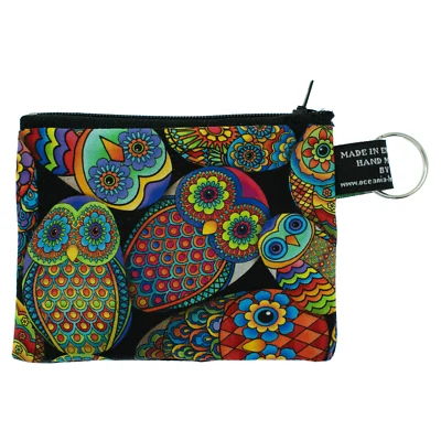 £4.99 • Buy Owl Painted Stone Egg Coin/Card Purse Cash Money Wallet Cotton Mandala