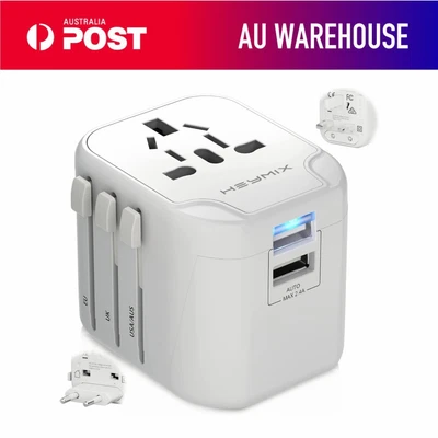 $26.99 • Buy HEYMIX Universal Travel Power Plug Adapter, Dual USB Port, White