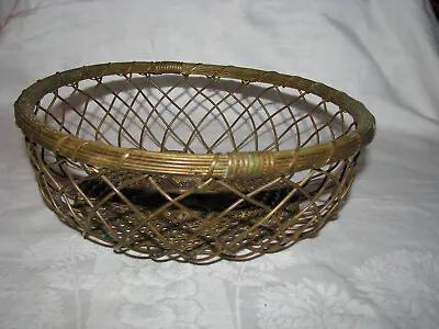 Vintage Brass Woven Wire Bread Basket • $15