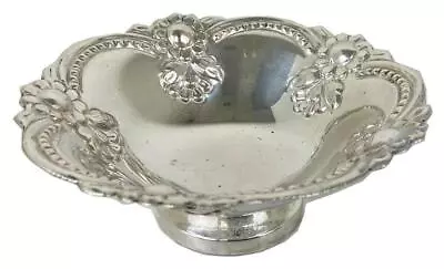 Antique German 800 Silver Repousse Flowers Ornate BonBon Candy Footed Bowl Dish • $125