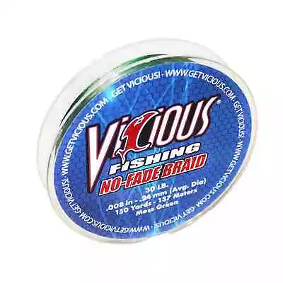 Vicious Fishing NBPG No-Fade Braid Fishing Line 150 Yards - Moss Green • $24.50