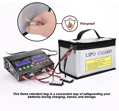 £11.99 • Buy Silver Lipo Battery Safe Bag Guard Fireproof Explosion Proof For Charge Storage