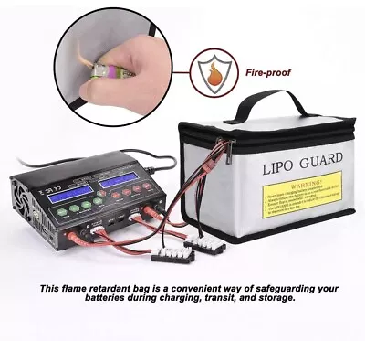 £11.99 • Buy Silver Lipo Battery Safe Bag Guard Fireproof Explosion Proof For Charge Storage
