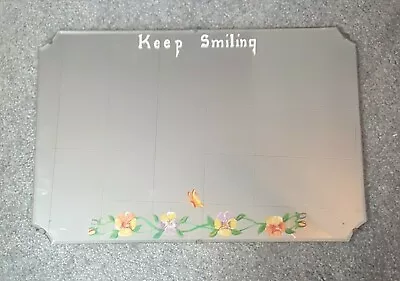 Vintage Mirror Beveled Glass   Keep Smiling  Antique Mirror • $49.99