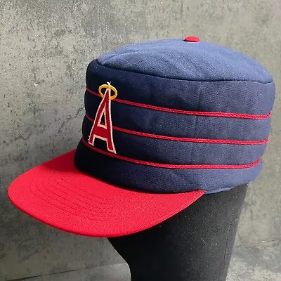 Vintage 80's California Angels Sports Specialties Pill Box Snapback Baseball Hat • $36.99