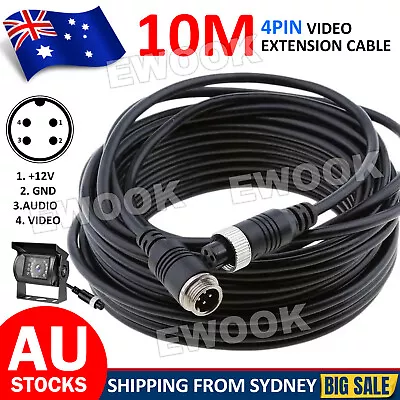 10M 4Pin Video Extension Cable Wire For Bus Truck Reversing Rear View Camera AU • $15.95