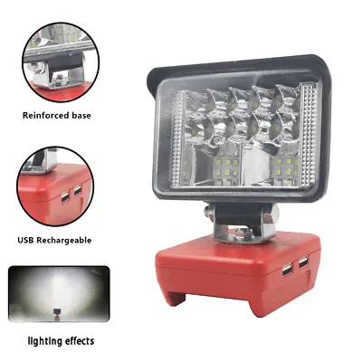 3  Wireless LED Work Light W/ 2 USB Port For Milwaukee Cordless M18 18V Battery • £25.98