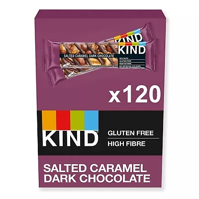 120 X KIND Snacks Salted Caramel & Dark Chocolate Bars Multipack 40g BB-April24 • £52.99