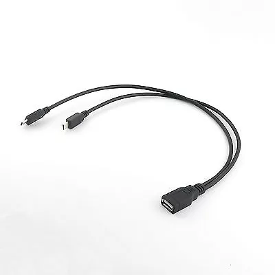 USB 2.0 A Female To 2 Micro USB 5 Pin Male Y Splitter Adapter Data Charger Cable • $2.49