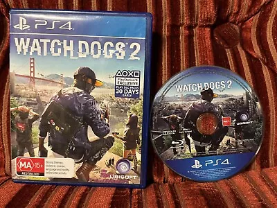 Watch Dogs 2 SONY PS4 PlayStation 4 Game Ubisoft (VGC/NM) • $14.95