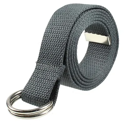 Canvas Web D Ring Belt Silver Buckle Military Style For Men & Women • $6.75