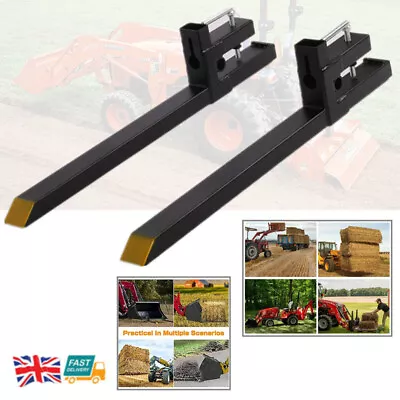 2PCS Clamp On Pallet Forks Tractor Loader Bucket Lifting/Extension Steer1500LBS • £74.69