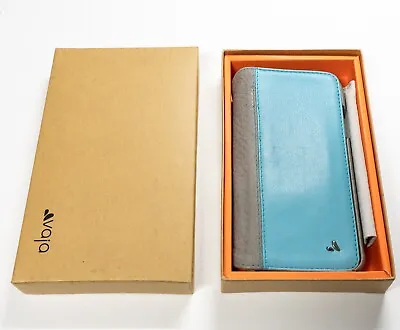 Vaja Cases Argentine Leather Custom Aqua Gray Wallet LP IPhone XS Max VG Folio • $39.99