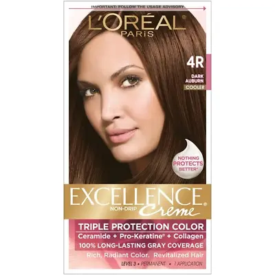 L'Oreal Excellence Creme Triple Protection 4R Dark Auburn Hair Color • $21.84